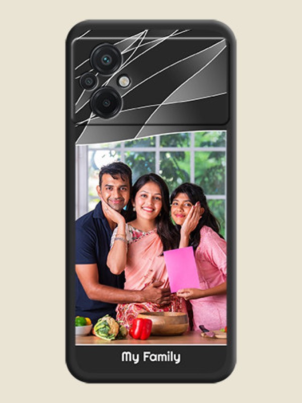 Custom Mixed Wave Lines on Photo on Space Black Soft Matte Mobile Cover - Poco M5