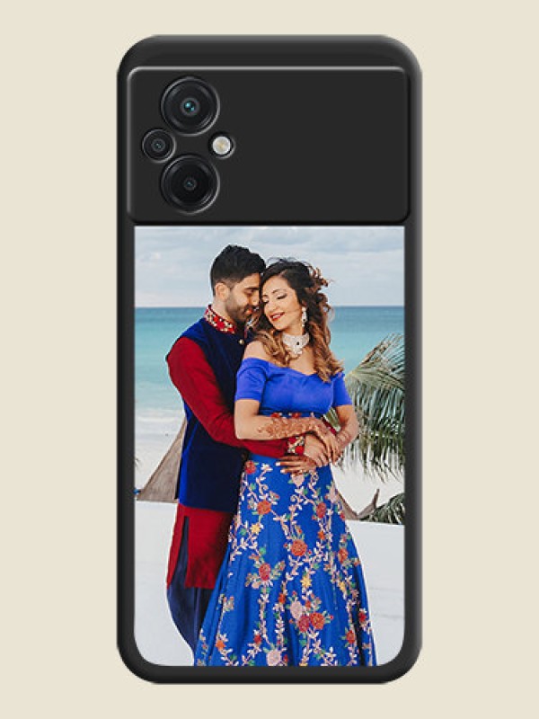 Custom Image Upload With Space Black Color On Custom Soft Matte Mobile Back Cover - Poco M5