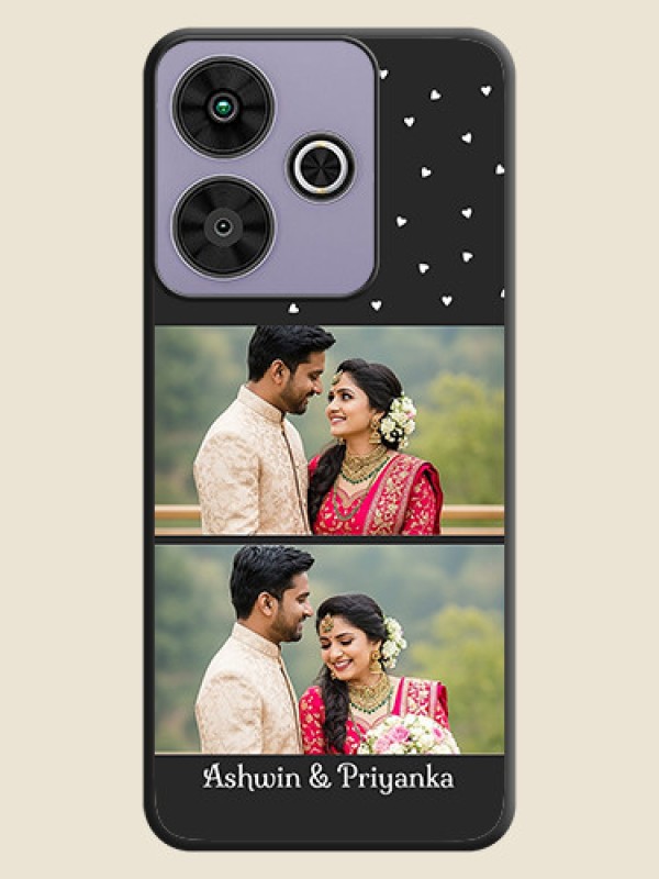 Custom Miniature Love Symbols with Name On Space Black Custom Soft Matte Mobile Back Cover - Poco M6 Plus 5G