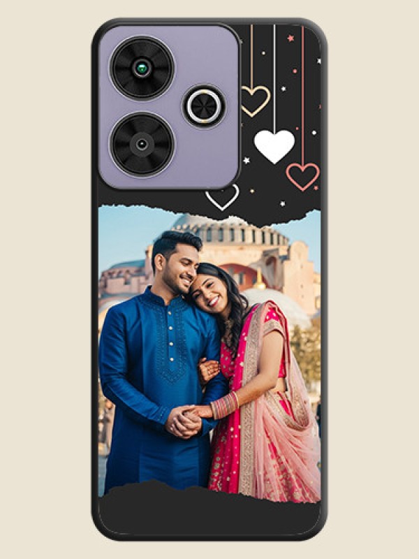 Custom Love Hangings with Splash Wave Picture On Space Black Custom Soft Matte Mobile Back Cover - Poco M6 Plus 5G