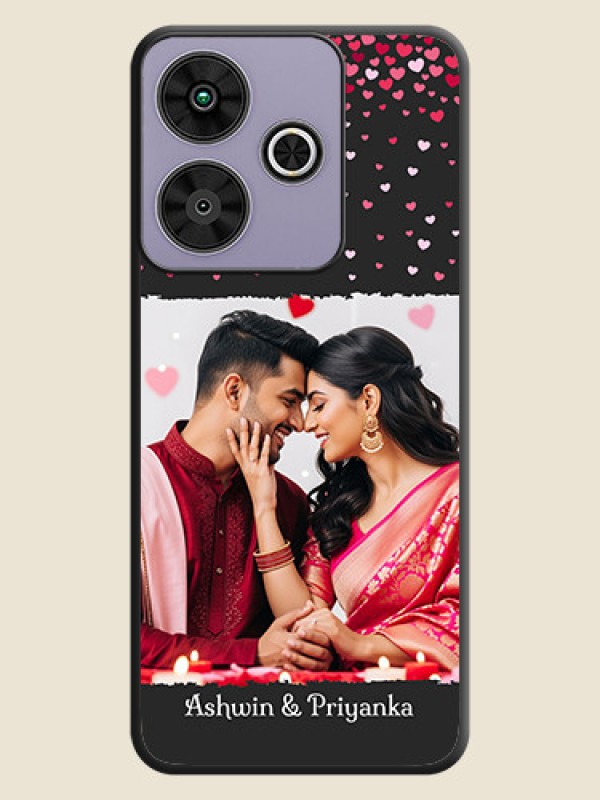 Custom Fall in Love with Your Partner on Photo On Space Black Custom Soft Matte Mobile Back Cover - Poco M6 Plus 5G