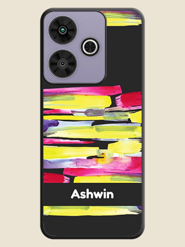 Custom Brush Coloured On Space Black Custom Soft Matte Mobile Back Cover - Poco M6 Plus 5G