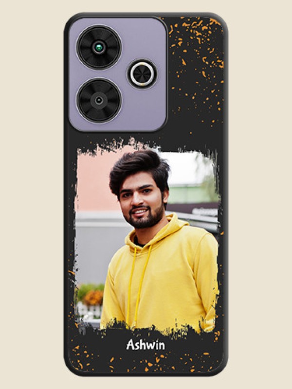 Custom Spray Free Design on Photo On Space Black Custom Soft Matte Mobile Back Cover - Poco M6 Plus 5G