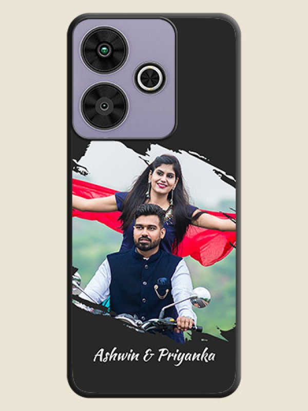 Custom Grunge Brush Strokes on Photo On Space Black Custom Soft Matte Mobile Back Cover - Poco M6 Plus 5G