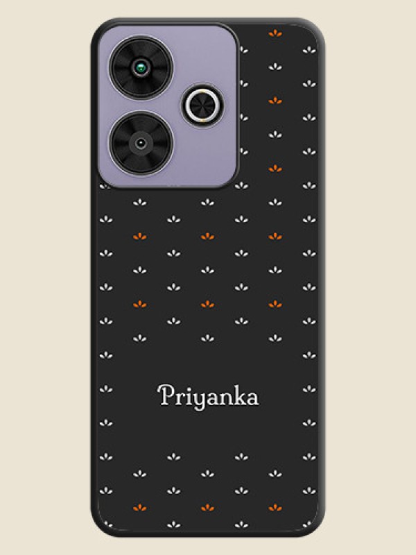 Custom Simple Pattern With Custom Text On Space Black Custom Soft Matte Mobile Back Cover - Poco M6 Plus 5G