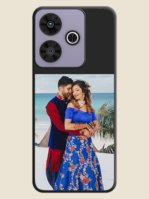 Custom Image Upload With Space Black Color On Custom Soft Matte Mobile Back Cover - Poco M6 Plus 5G