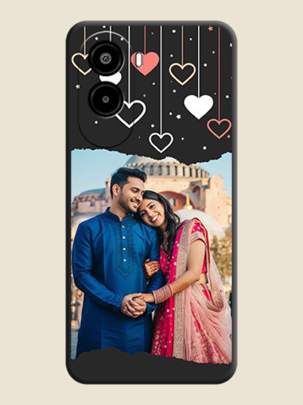 Custom Love Hangings with Splash Wave Picture On Space Black Custom Soft Matte Mobile Back Cover - Poco M7 Plus 5G