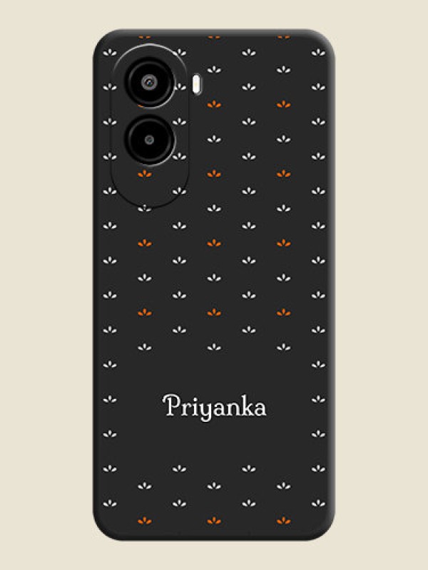 Custom Simple Pattern With Custom Text On Space Black Custom Soft Matte Mobile Back Cover - Poco M7 Plus 5G