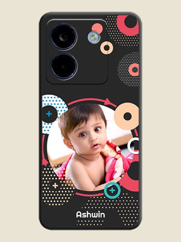 Custom Multicoloured Round Image On Space Black Custom Soft Matte Mobile Back Cover - Poco M7 Pro 5G