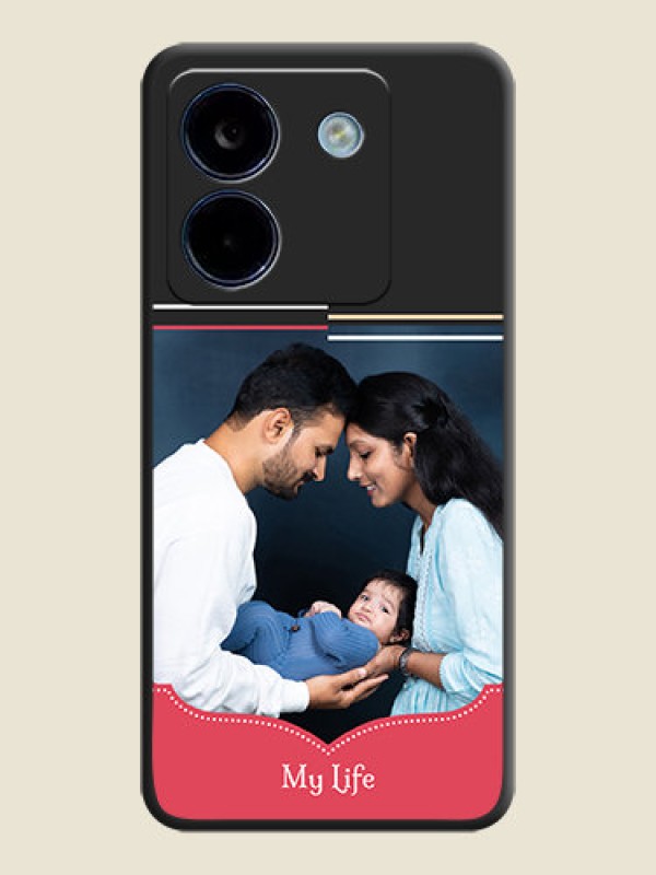 Custom Classic Plain Design with Name On Space Black Custom Soft Matte Mobile Back Cover - Poco M7 Pro 5G