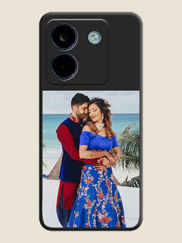 Custom Image Upload With Space Black Color On Custom Soft Matte Mobile Back Cover - Poco M7 Pro 5G