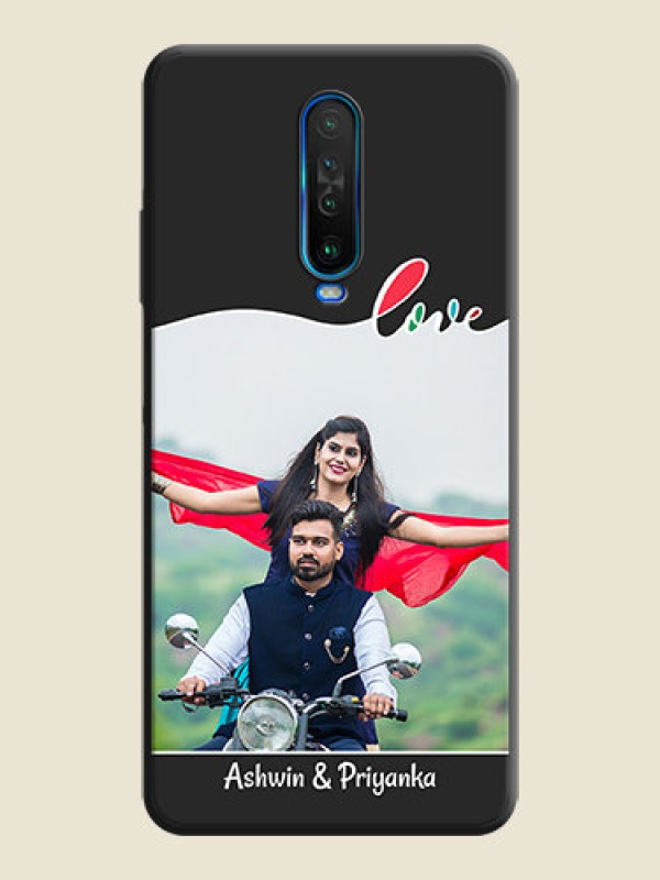 Custom Fall in Love Pattern with Picture - Photo on Space Black Soft Matte Mobile Case - Poco X2