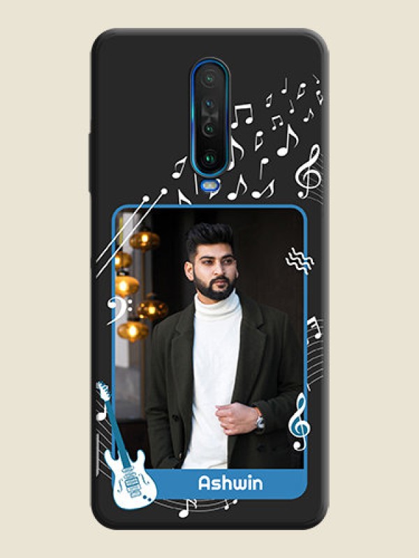 Custom Musical Theme Design with Text - Photo on Space Black Soft Matte Mobile Case - Poco X2