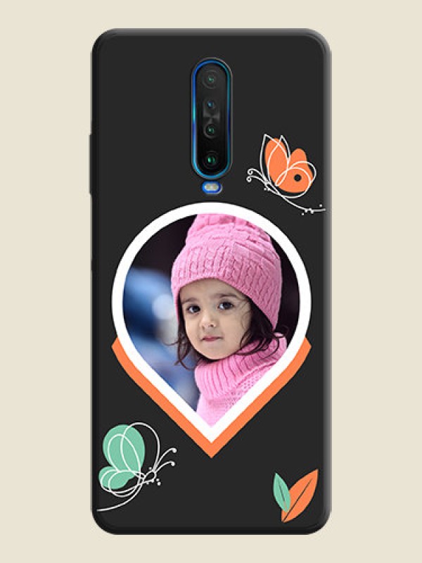 Custom Upload Pic With Simple Butterly Design On Space Black Personalized Soft Matte Phone Covers -Poco X2