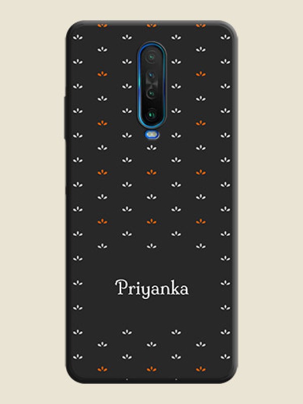 Custom Simple Pattern With Custom Text On Space Black Personalized Soft Matte Phone Covers -Poco X2