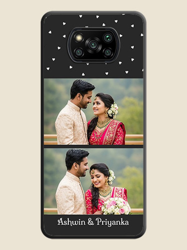 Custom Miniature Love Symbols with Name on Space Black Custom Soft Matte Back Cover - Poco X3 Pro