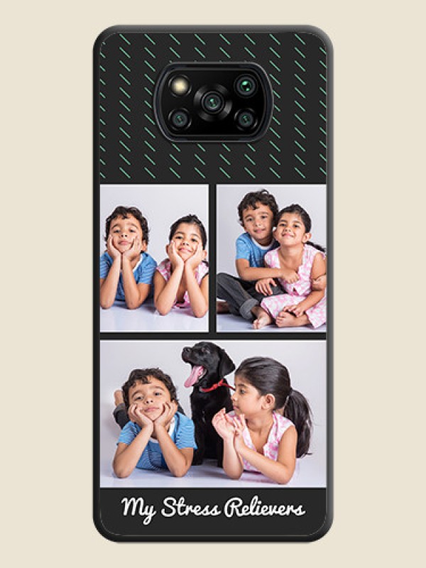 Custom Cross Dotted Pattern with 2 Image Holder  on Personalised Space Black Soft Matte Cases - Poco X3 Pro