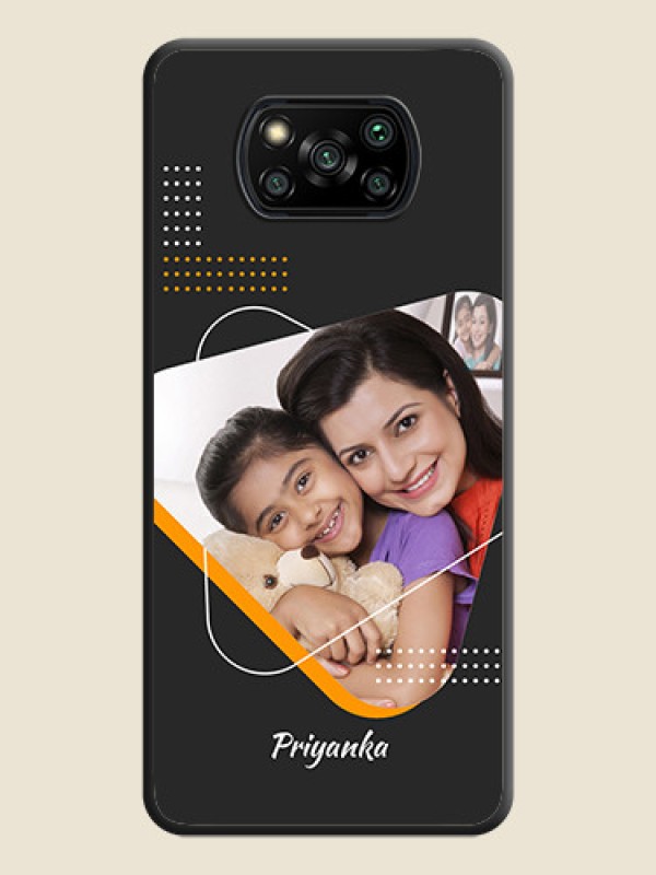 Custom Yellow Triangle on Photo on Space Black Soft Matte Phone Cover - Poco X3 Pro