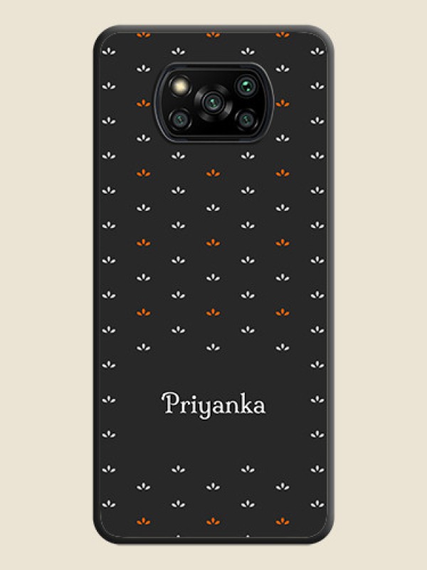 Custom Simple Pattern With Custom Text On Space Black Personalized Soft Matte Phone Covers -Poco X3 Pro