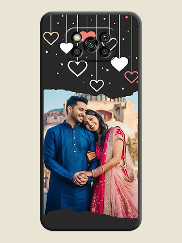 Custom Love Hangings with Splash Wave Picture on Space Black Custom Soft Matte Phone Back Cover - Poco X3