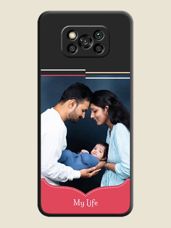 Custom Classic Plain Design with Name on Photo on Space Black Soft Matte Phone Cover - Poco X3