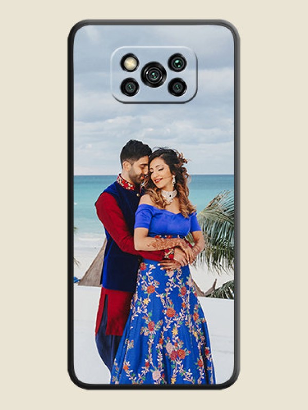 Custom Full Single Pic Upload On Space Black Personalized Soft Matte Phone Covers -Poco X3