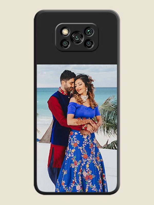 Custom Image Upload With Space Black Color On Custom Soft Matte Mobile Back Cover - Poco X3