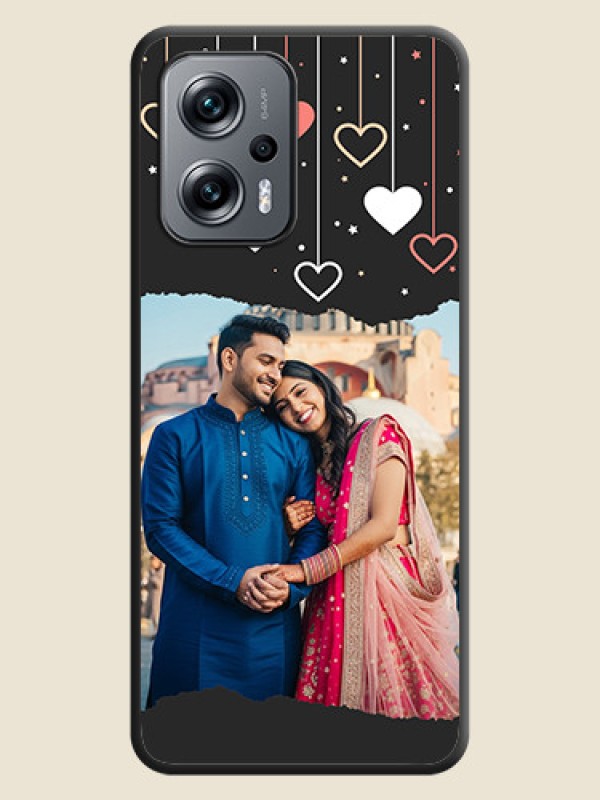 Custom Love Hangings with Splash Wave Picture on Space Black Custom Soft Matte Phone Back Cover - Poco X4 Gt 5G