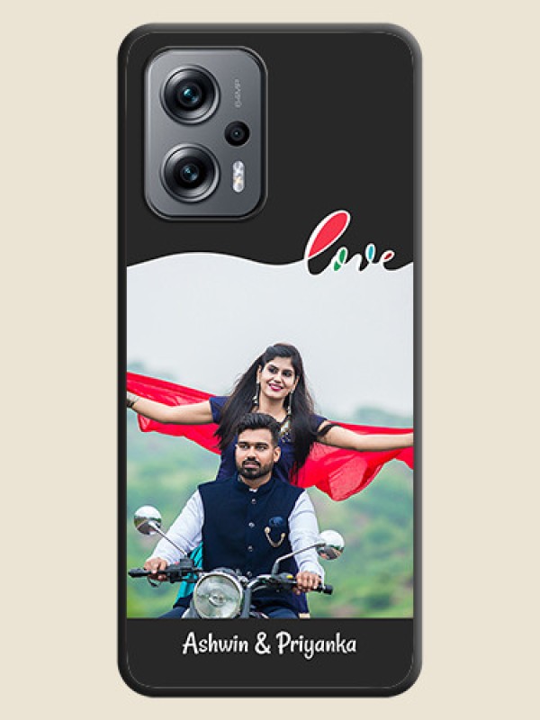 Custom Fall in Love Pattern with Picture on Photo on Space Black Soft Matte Mobile Case - Poco X4 Gt 5G