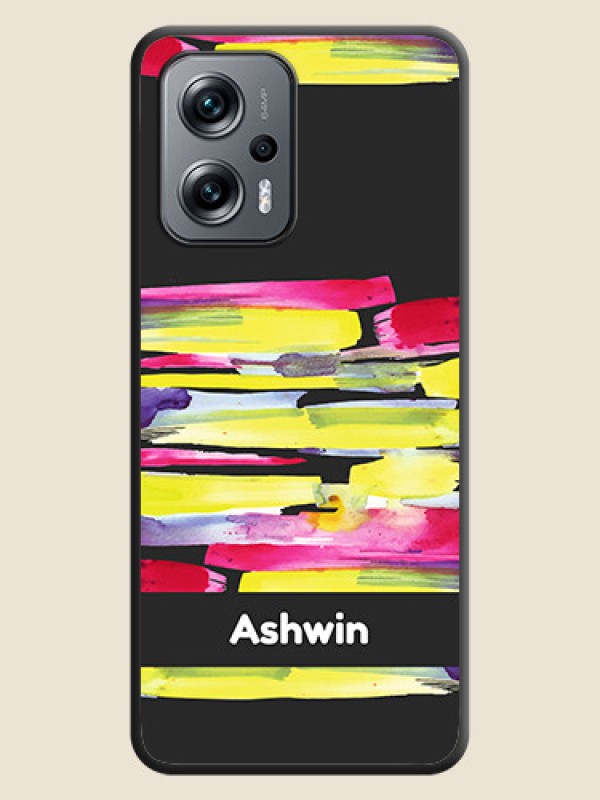 Custom Brush Coloured on Space Black Personalized Soft Matte Phone Covers - Poco X4 Gt 5G