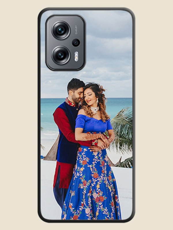 Custom Full Single Pic Upload On Space Black Personalized Soft Matte Phone Covers -Poco X4 Gt 5G