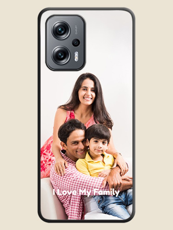 Custom Full Single Pic Upload With Text On Space Black Personalized Soft Matte Phone Covers -Poco X4 Gt 5G