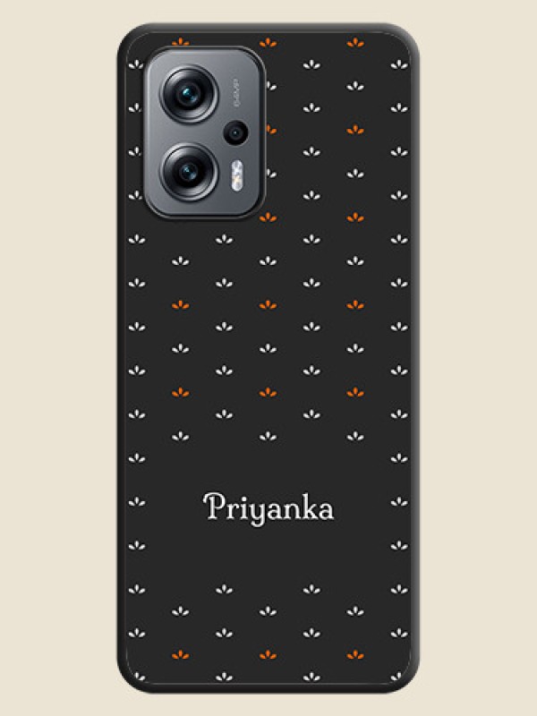 Custom Simple Pattern With Custom Text On Space Black Personalized Soft Matte Phone Covers -Poco X4 Gt 5G