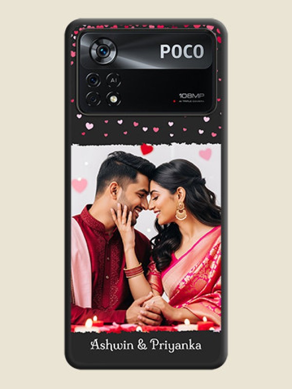 Custom Fall in Love with Your Partner  on Photo on Space Black Soft Matte Phone Cover - Poco X4 Pro 5G