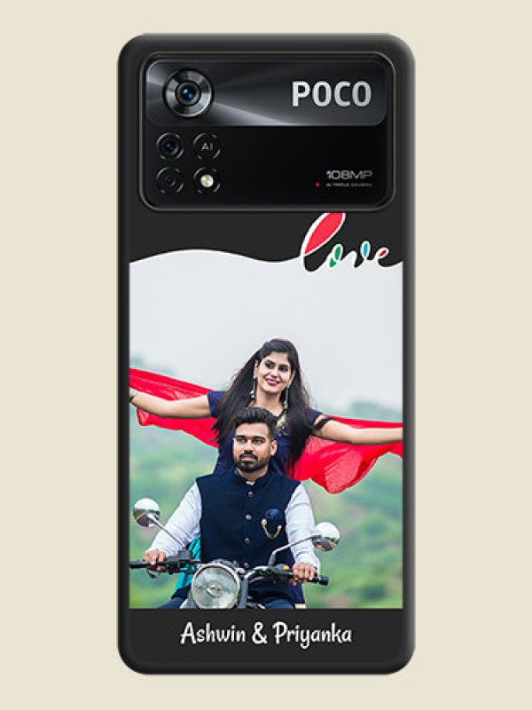 Custom Fall in Love Pattern with Picture on Photo on Space Black Soft Matte Mobile Case - Poco X4 Pro 5G