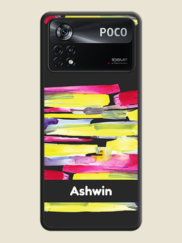 Custom Brush Coloured on Space Black Personalized Soft Matte Phone Covers - Poco X4 Pro 5G