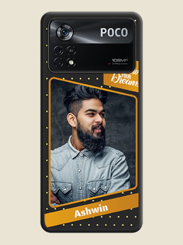 Custom Follow Your Dreams with White Dots on Space Black Custom Soft Matte Phone Cases - Poco X4 Pro 5G