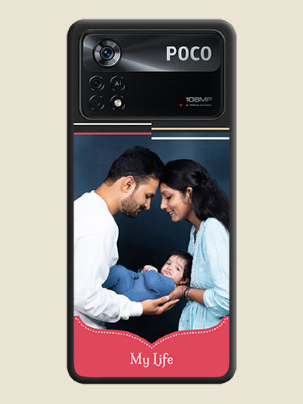 Custom Classic Plain Design with Name on Photo on Space Black Soft Matte Phone Cover - Poco X4 Pro 5G