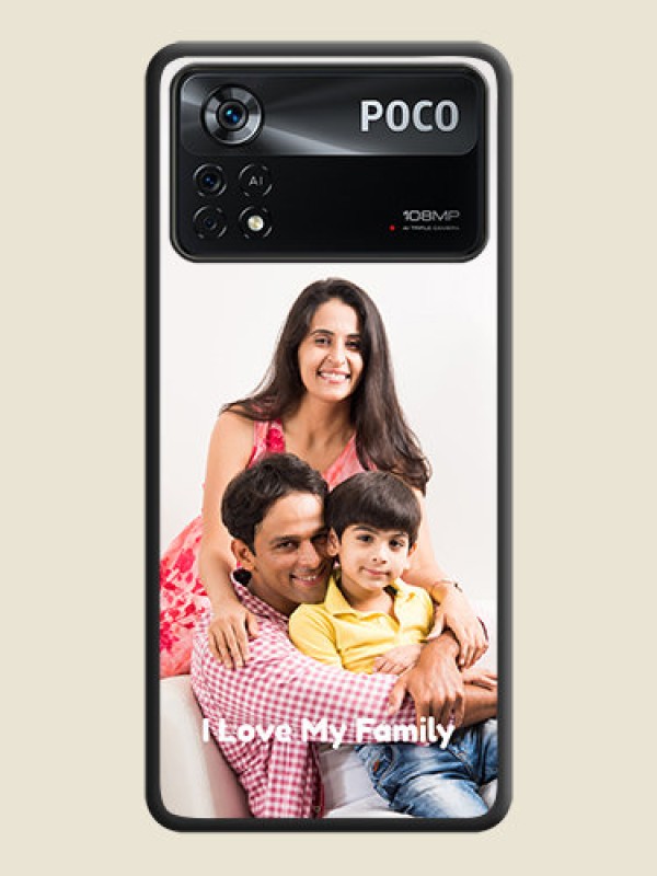 Custom Full Single Pic Upload With Text On Space Black Personalized Soft Matte Phone Covers -Poco X4 Pro 5G