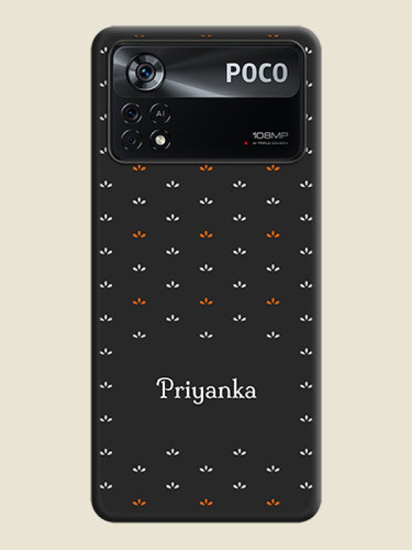 Custom Simple Pattern With Custom Text On Space Black Personalized Soft Matte Phone Covers -Poco X4 Pro 5G