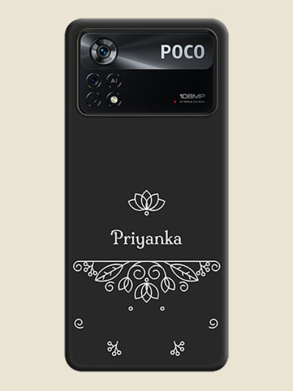 Custom Lotus Garden Custom Text On Space Black Personalized Soft Matte Phone Covers -Poco X4 Pro 5G