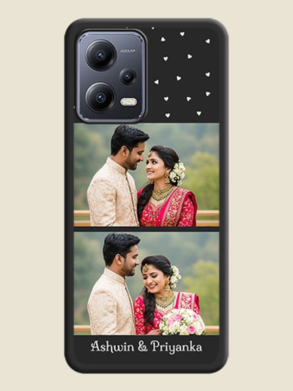 Custom Miniature Love Symbols with Name on Space Black Custom Soft Matte Back Cover - Poco X5 5G