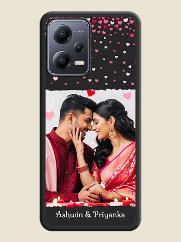 Custom Fall in Love with Your Partner  on Photo on Space Black Soft Matte Phone Cover - Poco X5 5G