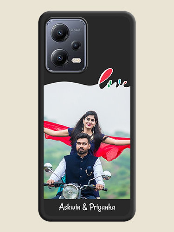 Custom Fall in Love Pattern with Picture on Photo on Space Black Soft Matte Mobile Case - Poco X5 5G