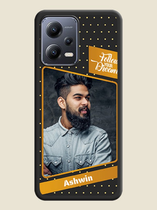 Custom Follow Your Dreams with White Dots on Space Black Custom Soft Matte Phone Cases - Poco X5 5G