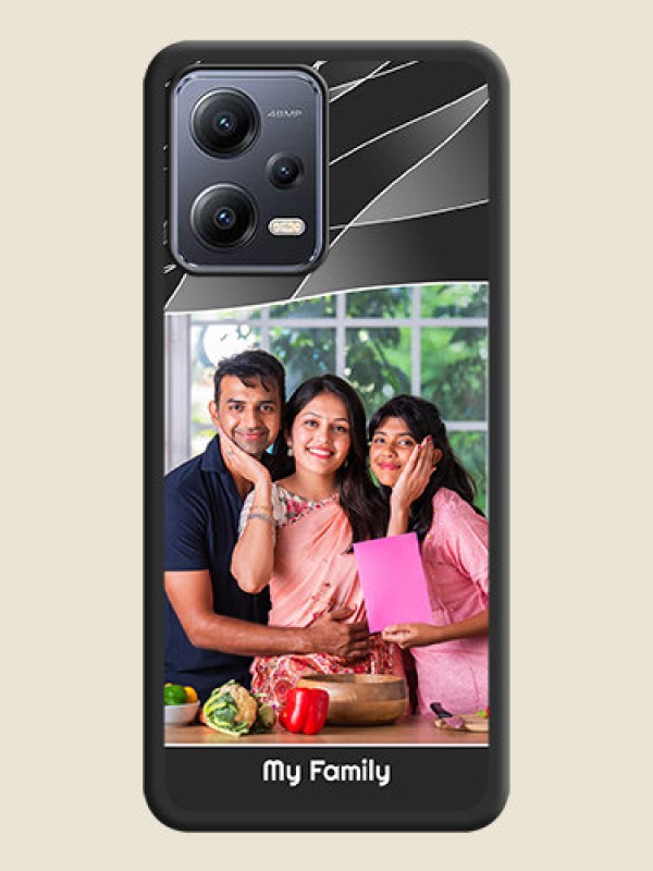 Custom Mixed Wave Lines on Photo on Space Black Soft Matte Mobile Cover - Poco X5 5G