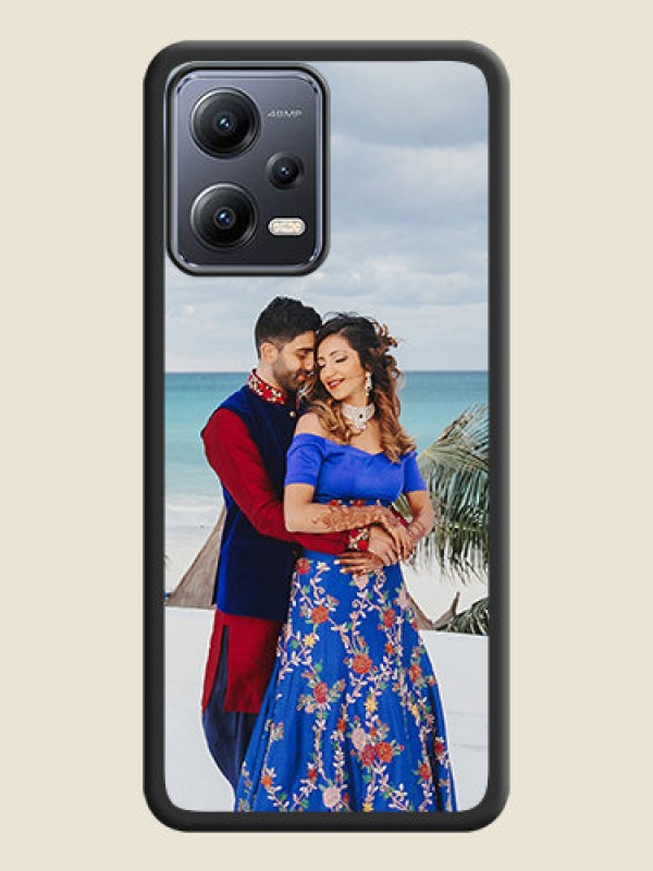 Custom Full Single Pic Upload On Space Black Personalized Soft Matte Phone Covers -Poco X5 5G