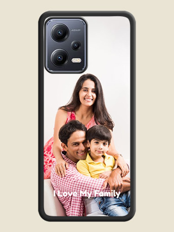 Custom Full Single Pic Upload With Text On Space Black Personalized Soft Matte Phone Covers -Poco X5 5G