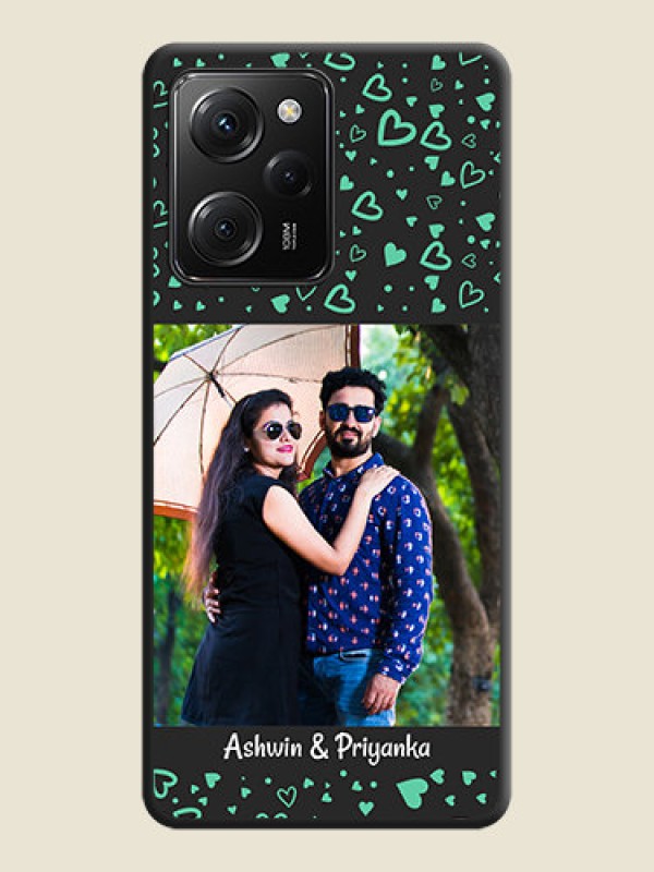 Custom Sea Green Indefinite Love Pattern - Photo on Space Black Soft Matte Mobile Cover -Poco X5 Pro 5G