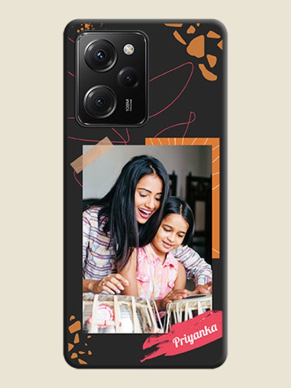 Custom Orange Photo Frame on Space Black Custom Soft Matte Phone Back Cover -Poco X5 Pro 5G